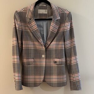 Elias Rumelis LauraChecked Blazer Jacket in Pink & Black - Women's Tailored Coat